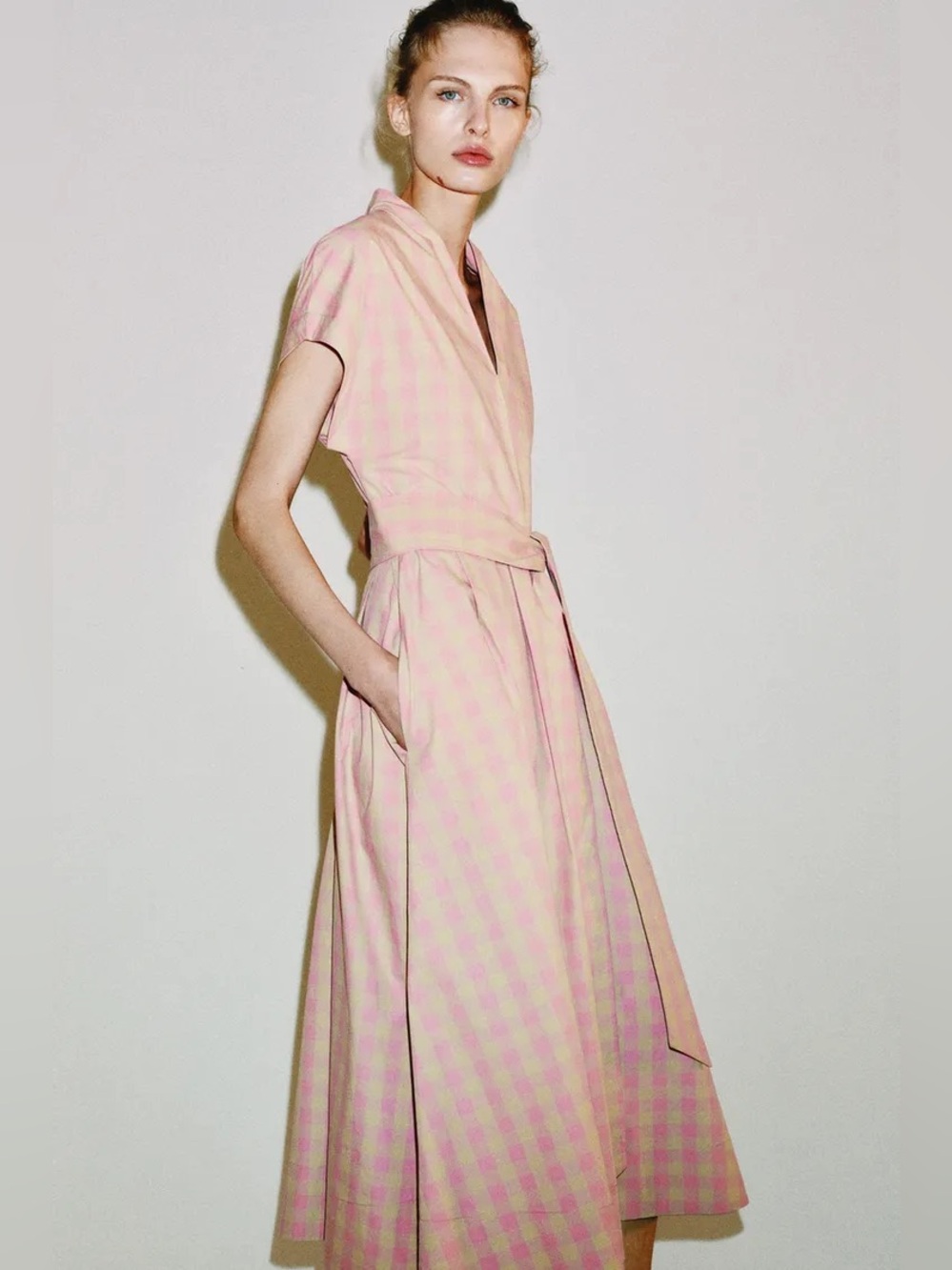 ZARA CHECK POPLIN DRESS ZW COLLECTION